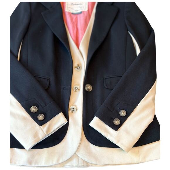 EUC Anthropologie Cartonnier Layered Vest Jacket Blazer Black /Cream Fits size 6 - Picture 5 of 16